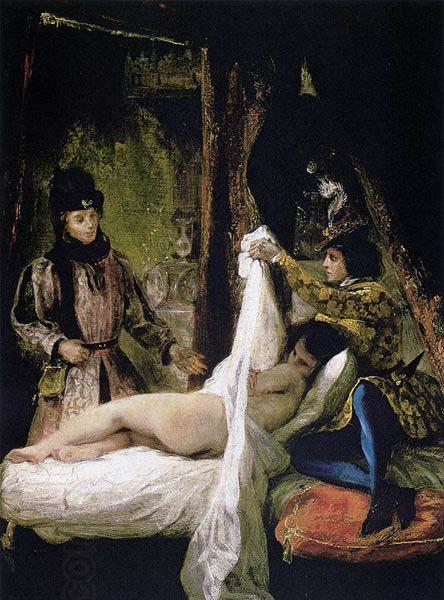 Eugene Delacroix Louis of Orleans Unveiling his Mistress, oil painting picture